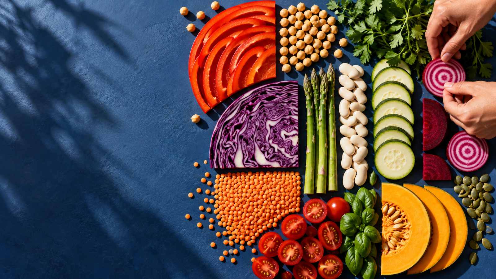 Graphic overhead arrangement of ingredients